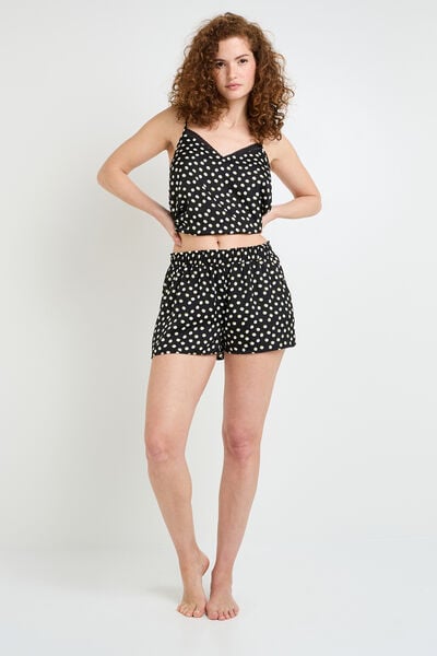 Short de pyjama satin MULTICO NOIR