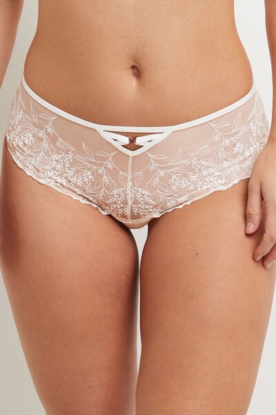 SHORTY TULLE BRODE PEAU taille T44