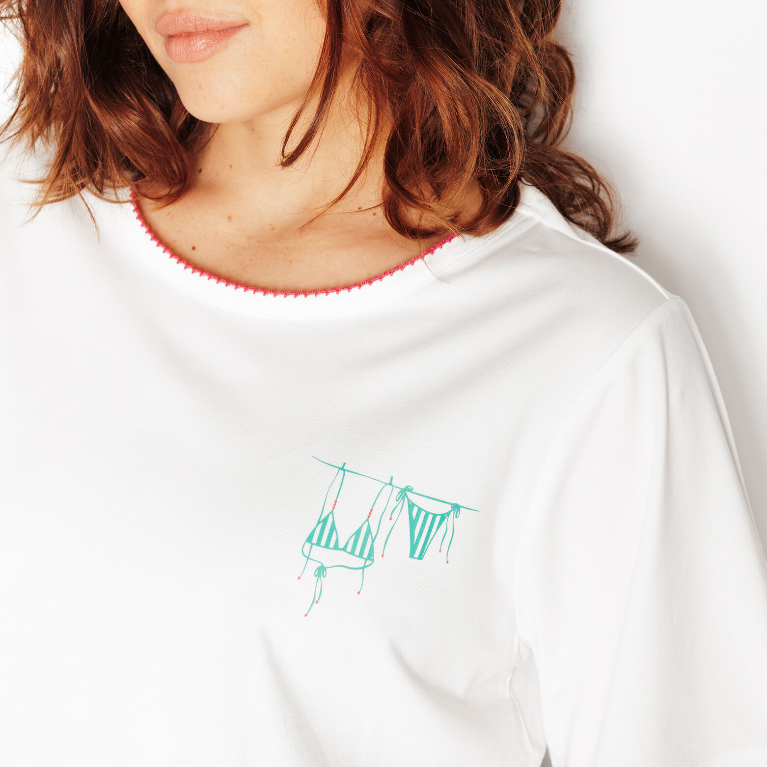 ITALIA T-SHIRT MANCHES COURTES BLANC