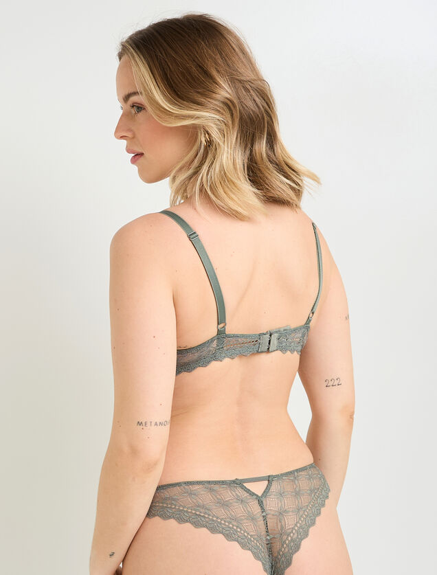 GAELLE SOUTIEN-GORGE AMPLIFORME DENTELLE ET MICROF KAKI