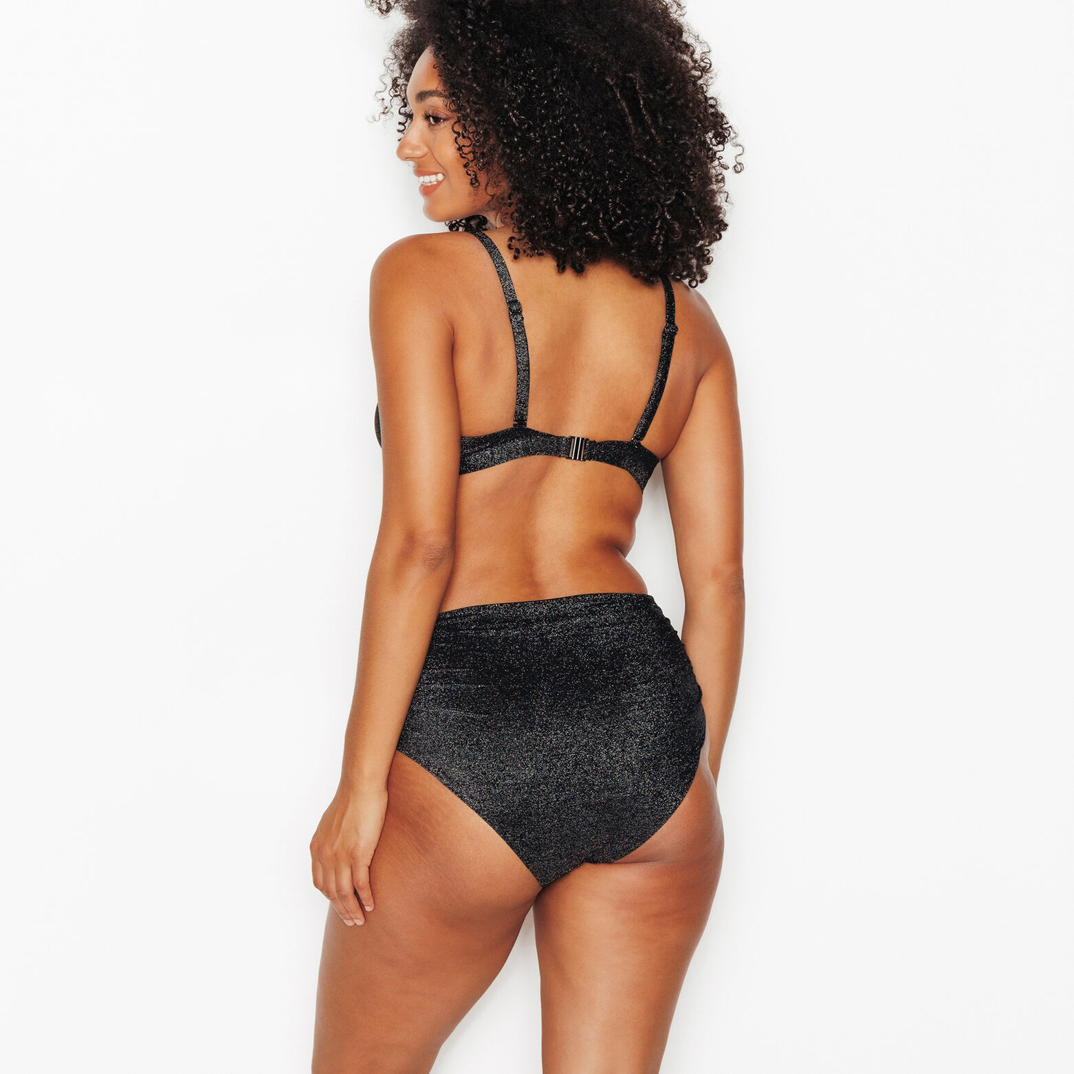 NESS Maillot de bain culotte haute NOIR