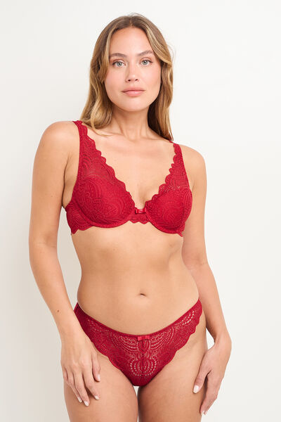 TANGA DENTELLE ROUGE