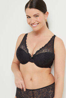 DENTELLE SOUTIEN-GORGE AMPLI FOULARD DENTELLE NOIR