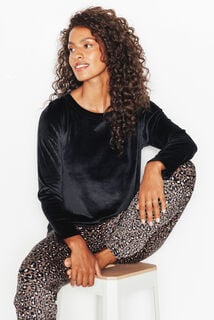 HOANI PYJAMA 2 PIECES VELOURS MULTICO NOIR