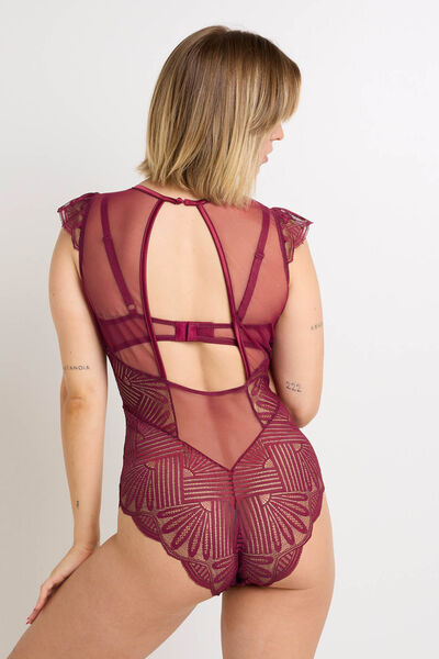 BODY AMPLIFORME DENTELLE BORDEAUX
