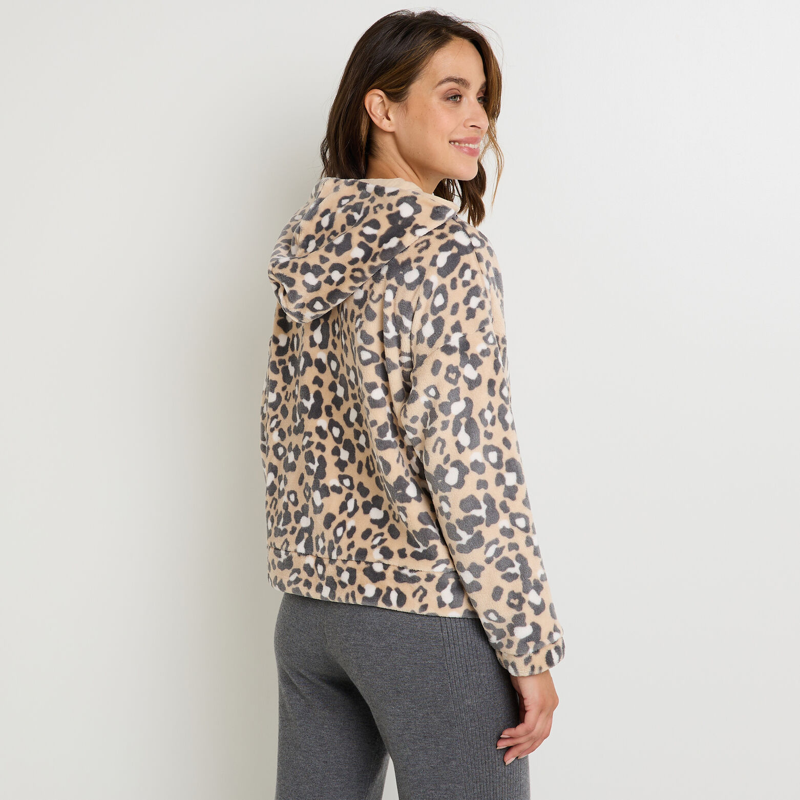 FEMMA VESTE FOURRURE MULTICO GRIS