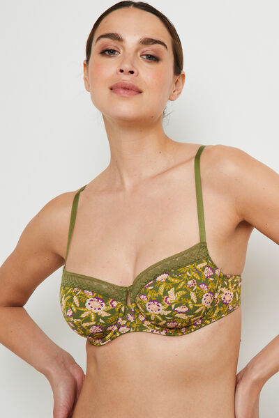SOUTIEN-GORGE AMPLI CORBEILLE MULTICO VERT