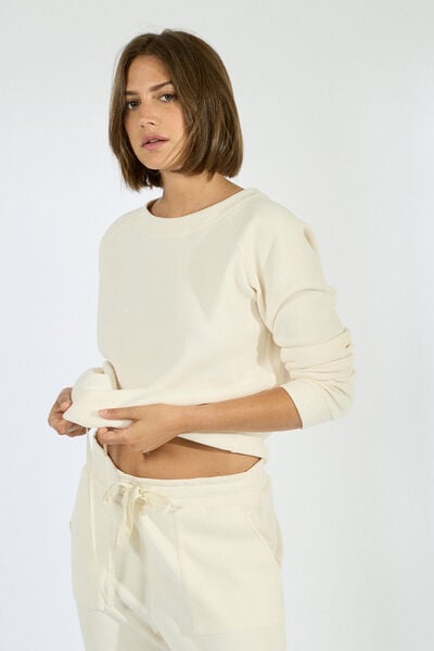 TEE-SHIRT MANCHES LONGUES ECRU