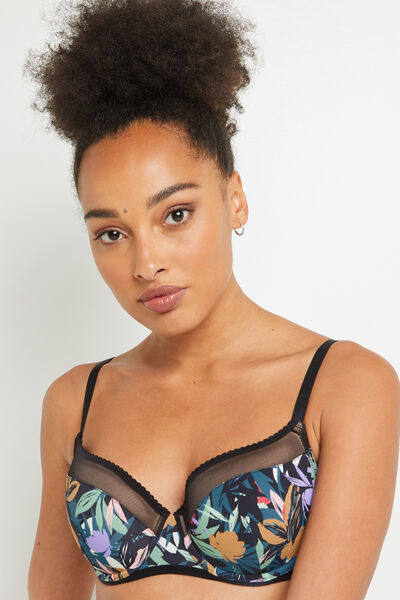 SOUTIEN-GORGE AMPLIFORME MICROFIBRE MULTICO NOIR
