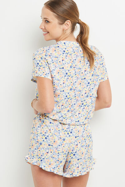 SHORT IMPRIME MULTICO BLEU