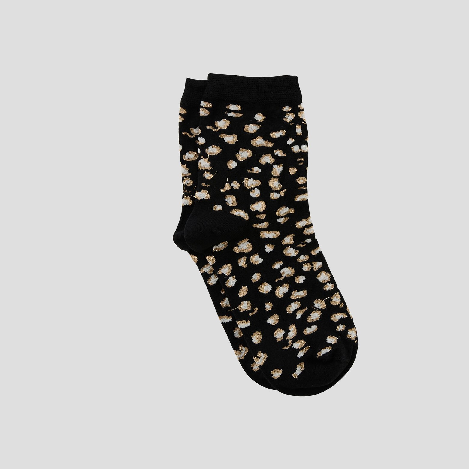 MAGNOLIA PAIRE DE CHAUSSETTES LEOPARD MULTICO NOIR