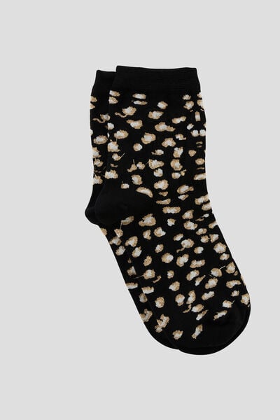 PAIRE DE CHAUSSETTES LEOPARD MULTICO NOIR