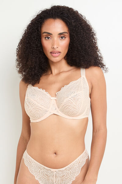 DENTELLE SOUTIEN-GORGE EMBOITANT DENTELLE POUDRE