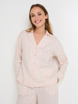 FAMILLE CHEMISE À CARREAUX FLANELLE MULTICO ROSE
