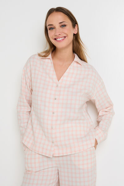 CHEMISE À CARREAUX FLANELLE MULTICO ROSE