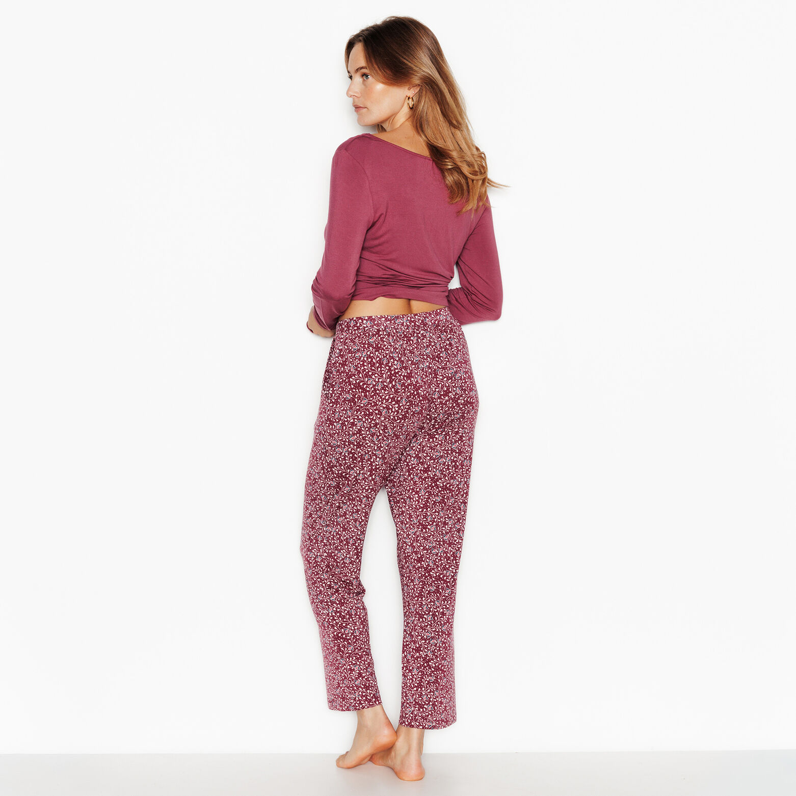 CAMILLE Pantacourt de pyjama ROSE/GRIS
