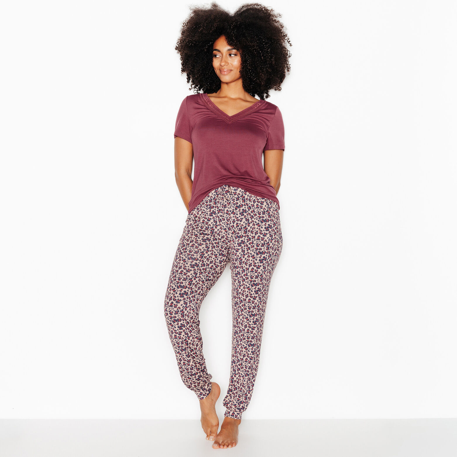 CAMILLE Pantalon de pyjama MULTICO ROSE