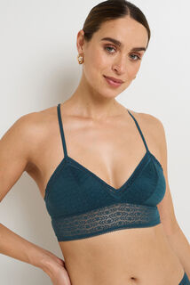 GINGER SOUTIEN-GORGE SANS ARMATURES AMPLI DENTELLE BLEU