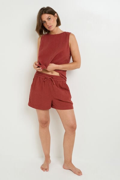 Short gaze de coton BORDEAUX