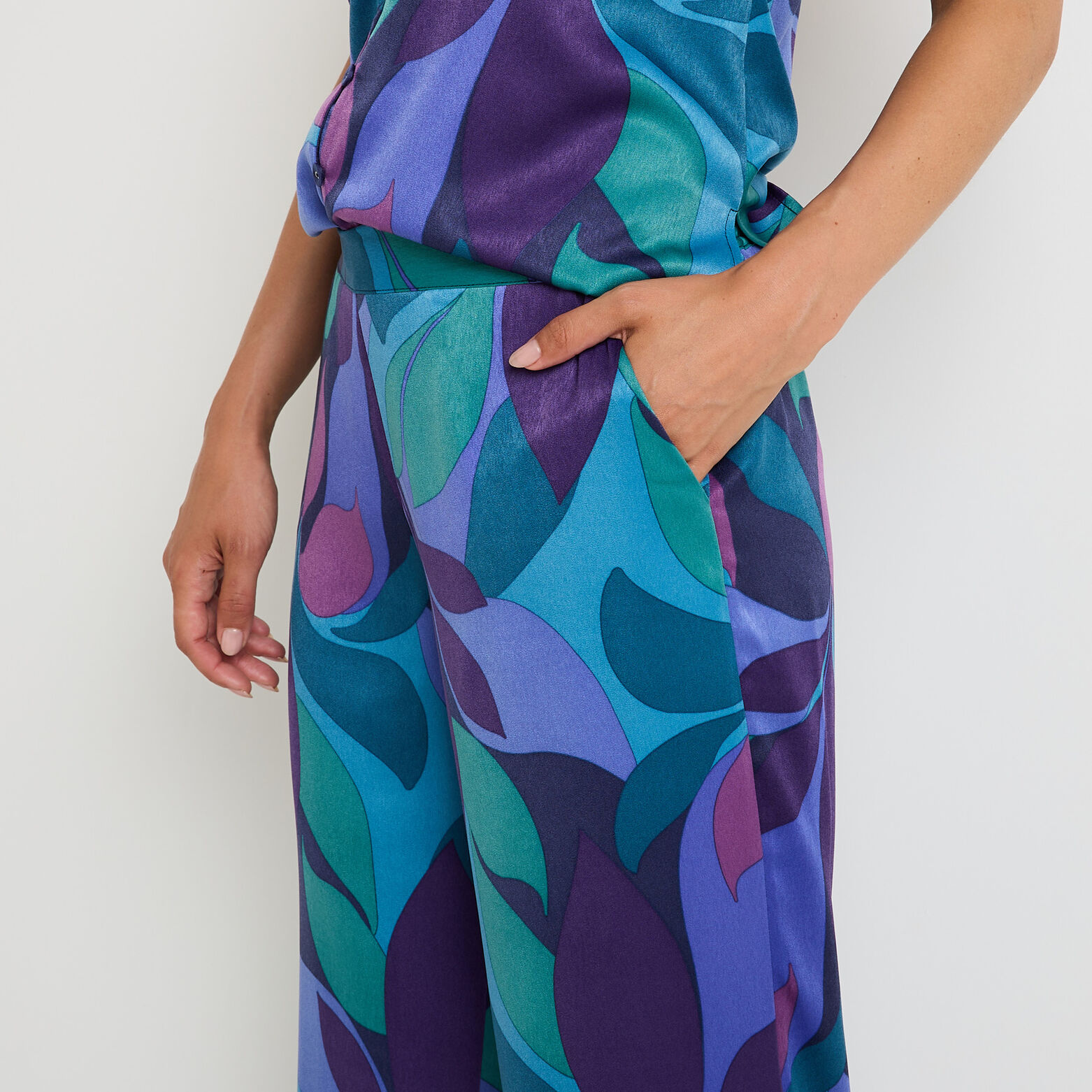 Ensemble FIDJI top & pantalon satin