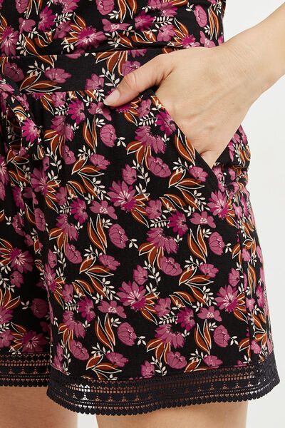 CAMILLE SHORT VISCOSE MULTICO NOIR