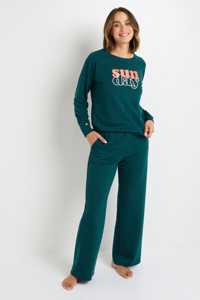 PANTALON DE PYJAMA VERT FONCE