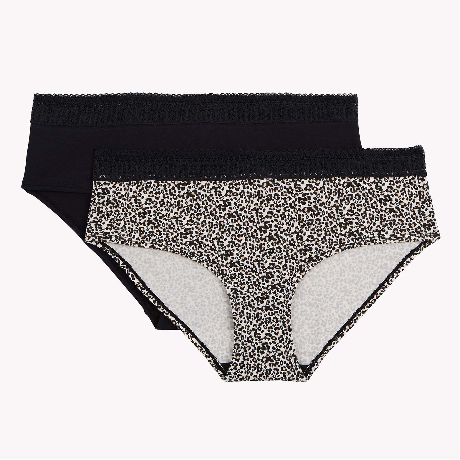 INFINITY LOT DE 2 SHORTYS COTON MULTICO NOIR