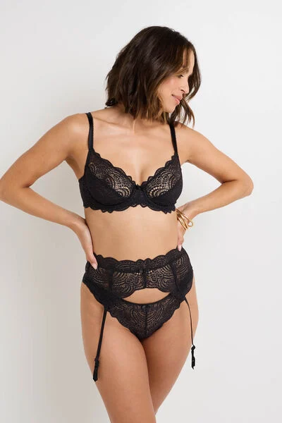 SERRE-TAILLE DENTELLE NOIR