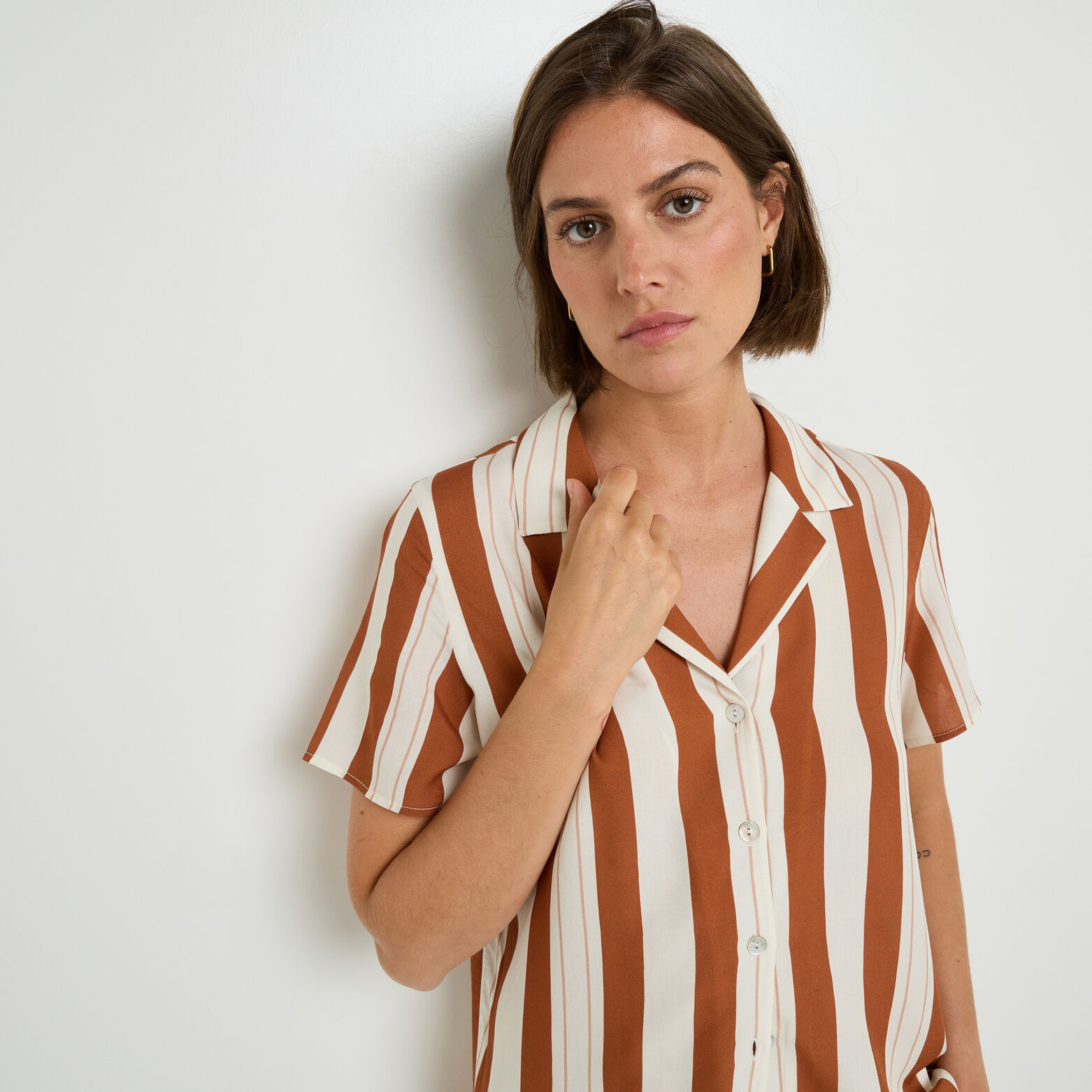HAYA CHEMISE MANCHES COURTES MULTICO BLANC