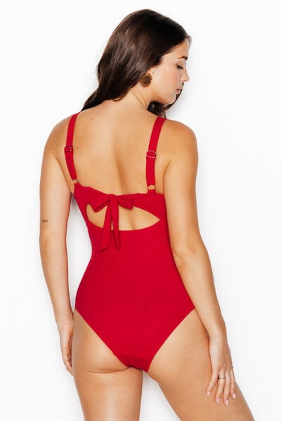 MALOU Maillot de bain Post op&eacute;ratoire 1 Pi&egrave;ce ROUGE