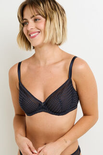 FLO SOUTIEN-GORGE EMBOITANT DENTELLE ANTHRACITE
