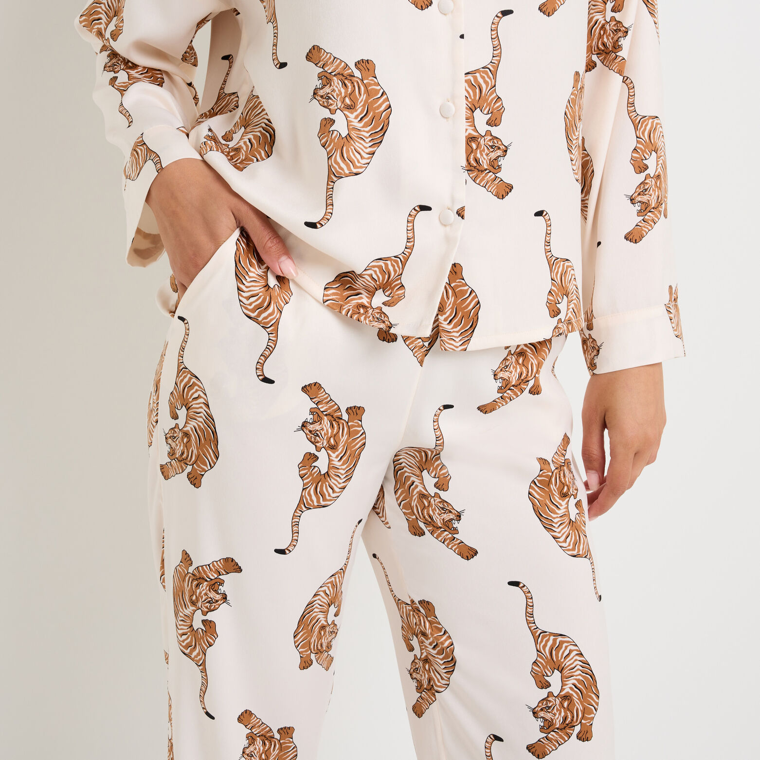 GRAMMY PANTALON DE PYJAMA MULTICO BLANC
