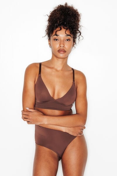 SOUTIEN-GORGE SANS ARMATURES MICROFIBRE MARRON
