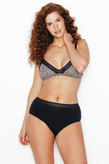 INFINITY LOT DE 2 CULOTTES HAUTES COTON MULTICO NOIR