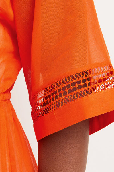 TUNIQUE VOILE COTON CORAIL