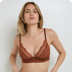 Soutien-gorge marron en dentelle