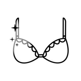 Pictogramme d'un soutien-gorge neuf.