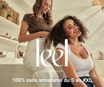leel underwear, 100% sans-armatures du S au XXL. La collection dès 25€.