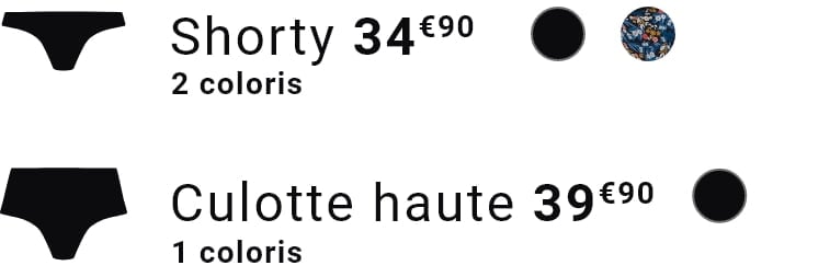 Comparatif shorty & culotte haute