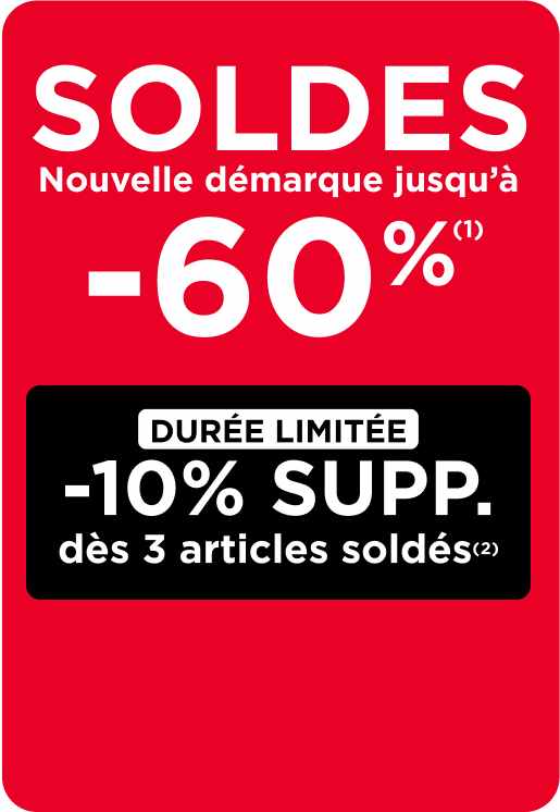 Tous les Soldes jusqu’à -60% sur plus de 500 articles ! (1)